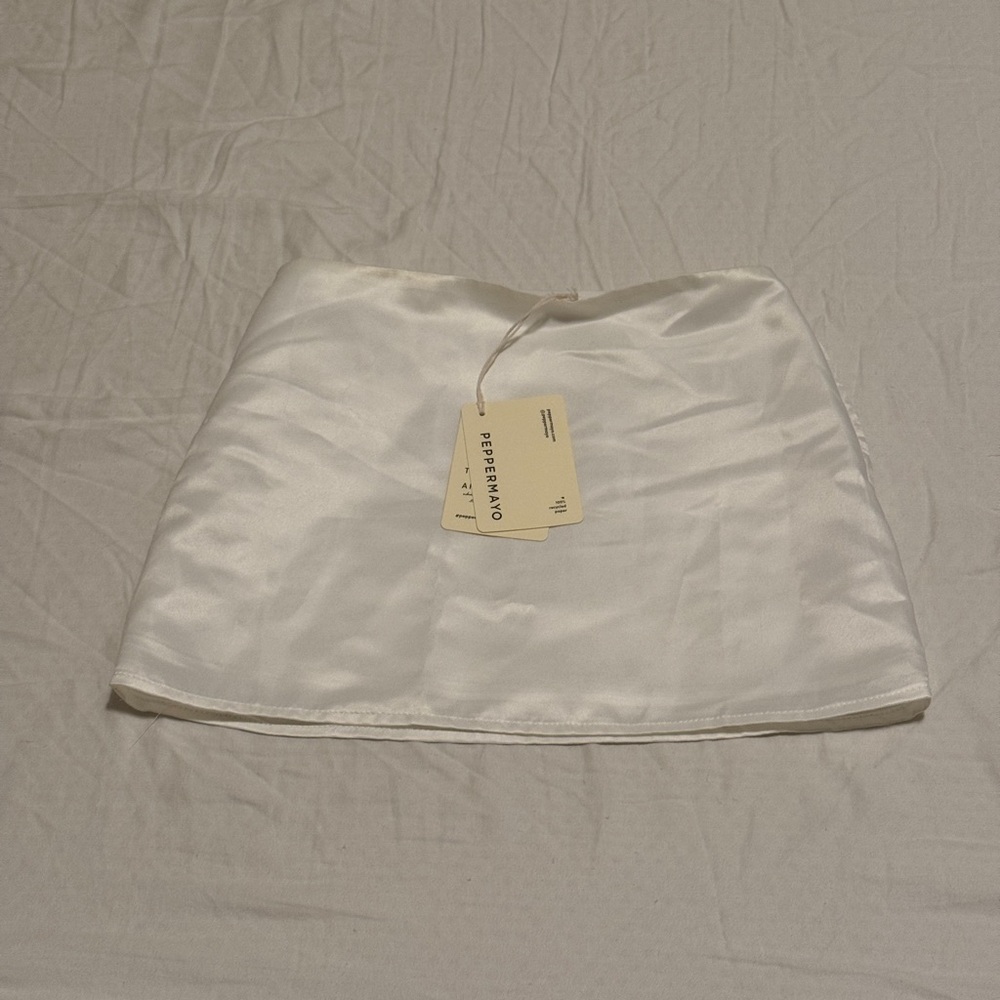 Peppermayo Ivory Satin Skirt
